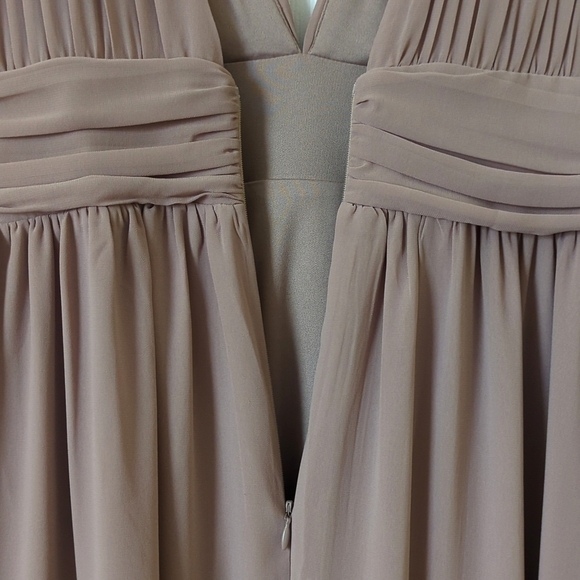 Lulus Heavenly Hues Sleeveless Plunging V-Neck High Slit A-Line Maxi Dress Taupe - Picture 14 of 16
